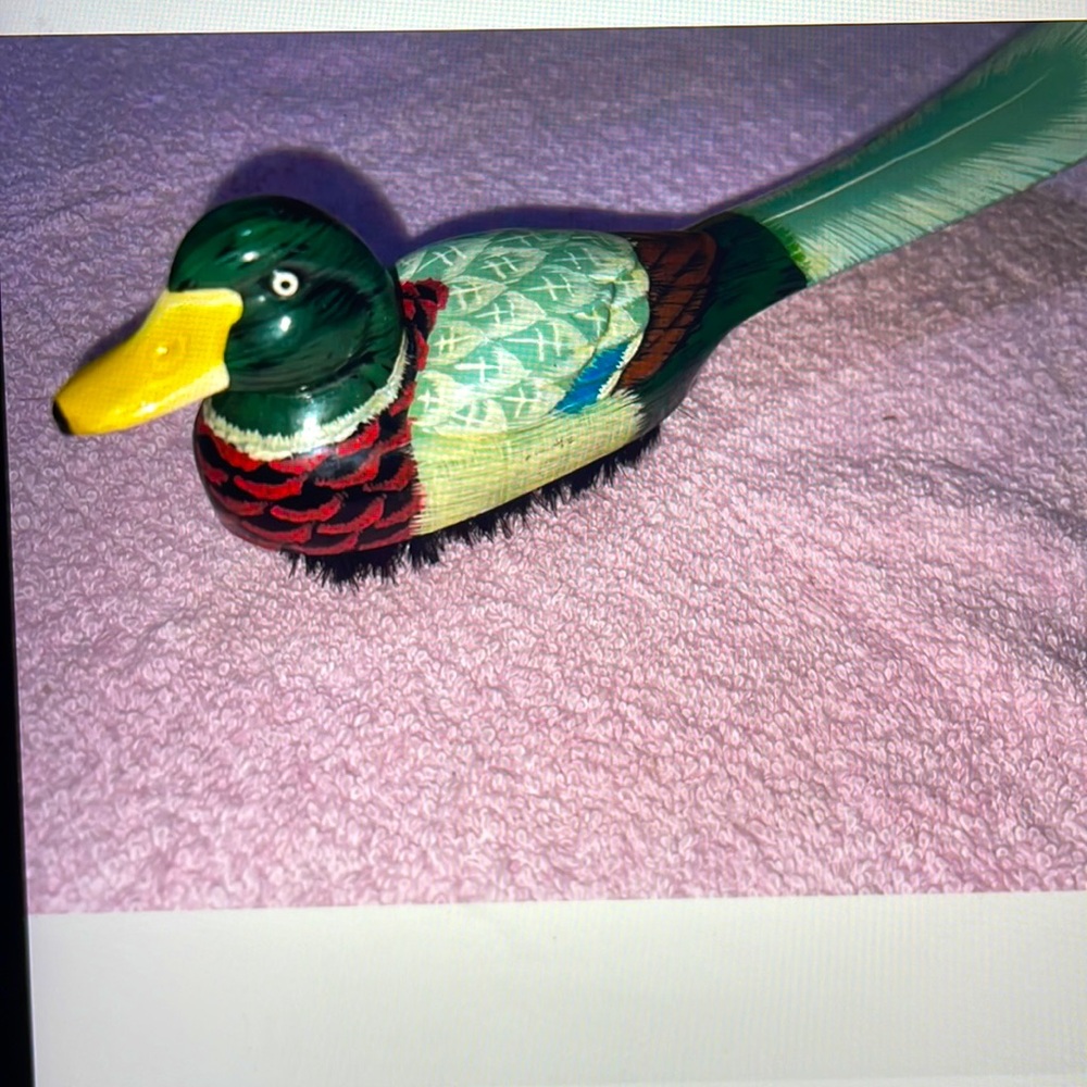 Vtg Mallard Duck Brush/Shoe Horn
